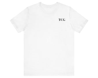 TCG Monogram Tee | Minimal Chest Logo, White Short Sleeve Shirt