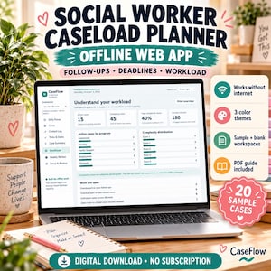 Outil de suivi des dossiers des travailleurs sociaux, application Web hors ligne, suivi des clients et planification des échéances
