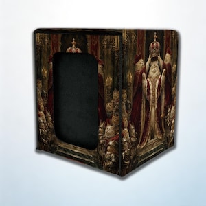 Scatola porta mazzo MTG, scatola porta mazzo per carte TCG, custodia per mazzo Royal Coronation Cat King Commander, scatola porta carte Gothic Renaissance Feline