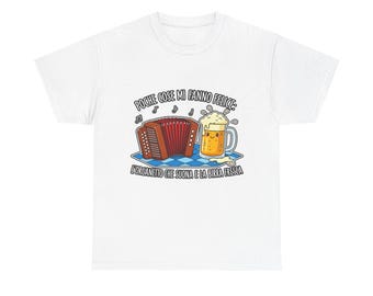 Maglietta Organetto Divertente /T-shirt Amanti della Birra /Regalo per Musicista Folk /Maglia Ironica /Musica Popolare /Idea Regalo