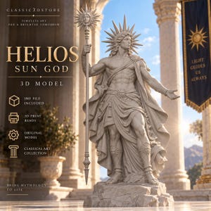Solguden Helios 3D-modell | Skulptur i grekisk mytologi (3MF-fil)