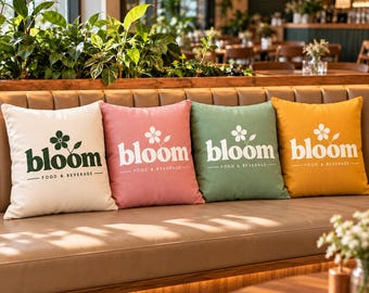 Custom Logo Pillow Cover, Personalized Business Logo Pillowcase, Company Branding Cushion Cover, Custom Photo Throw Pillow Cover