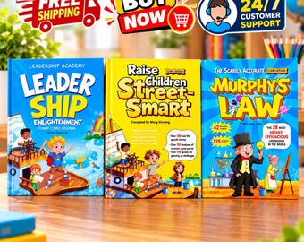 Coffret de livres éducatifs pour enfants : Élever des enfants débrouillards, Académie du leadership : L’éveil, La loi de Murphy (livres illustrés)