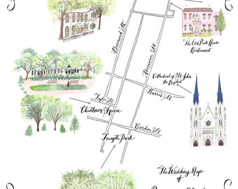 Watercolor Wedding Map PDF
