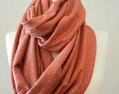 LIX PERLE:  Cher Dots Infinity Scarf, Cotton, Dressy, Circular loop tube versatile unisex scarf