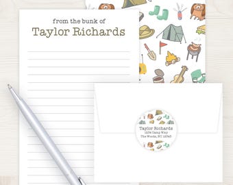 Kids Camp Stationery Set | Camp Stationary Letter Writing Set | Lined Writing Set of Kids | Camp Letter Set | Boy Girl Pen Pal Set