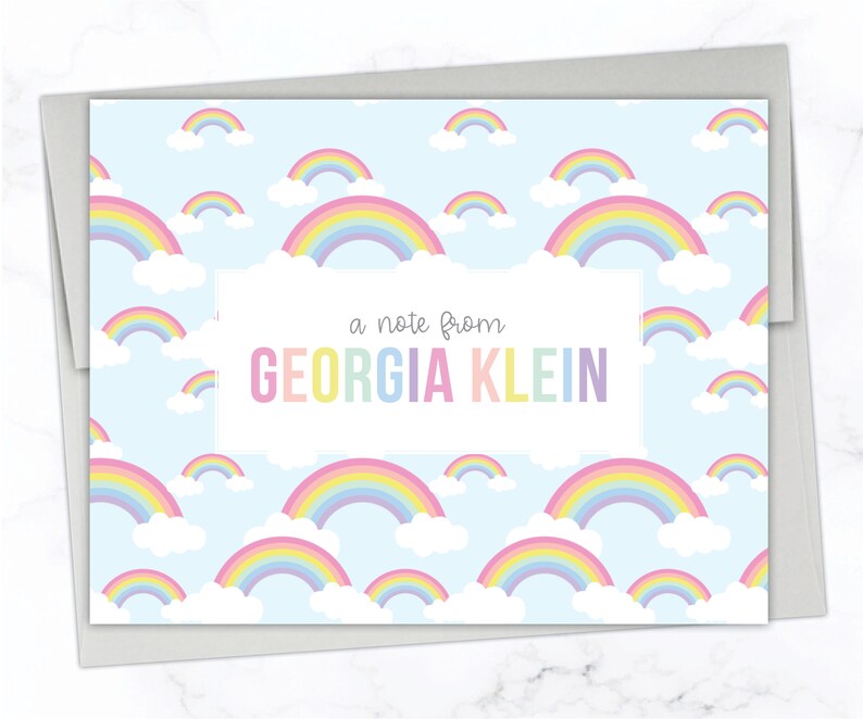 Rainbow Stationery Set Girls Rainbow Stationary Set Girls Etsy