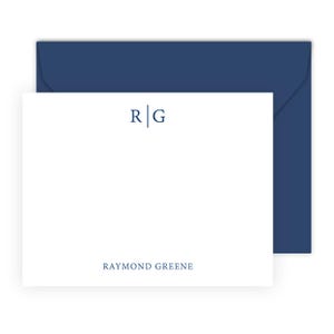 Men's Stationery Set | Personalized Men's Stationary Set | Flat Note Cards for Boys | Masculine Professional Graduation Thank You Cards