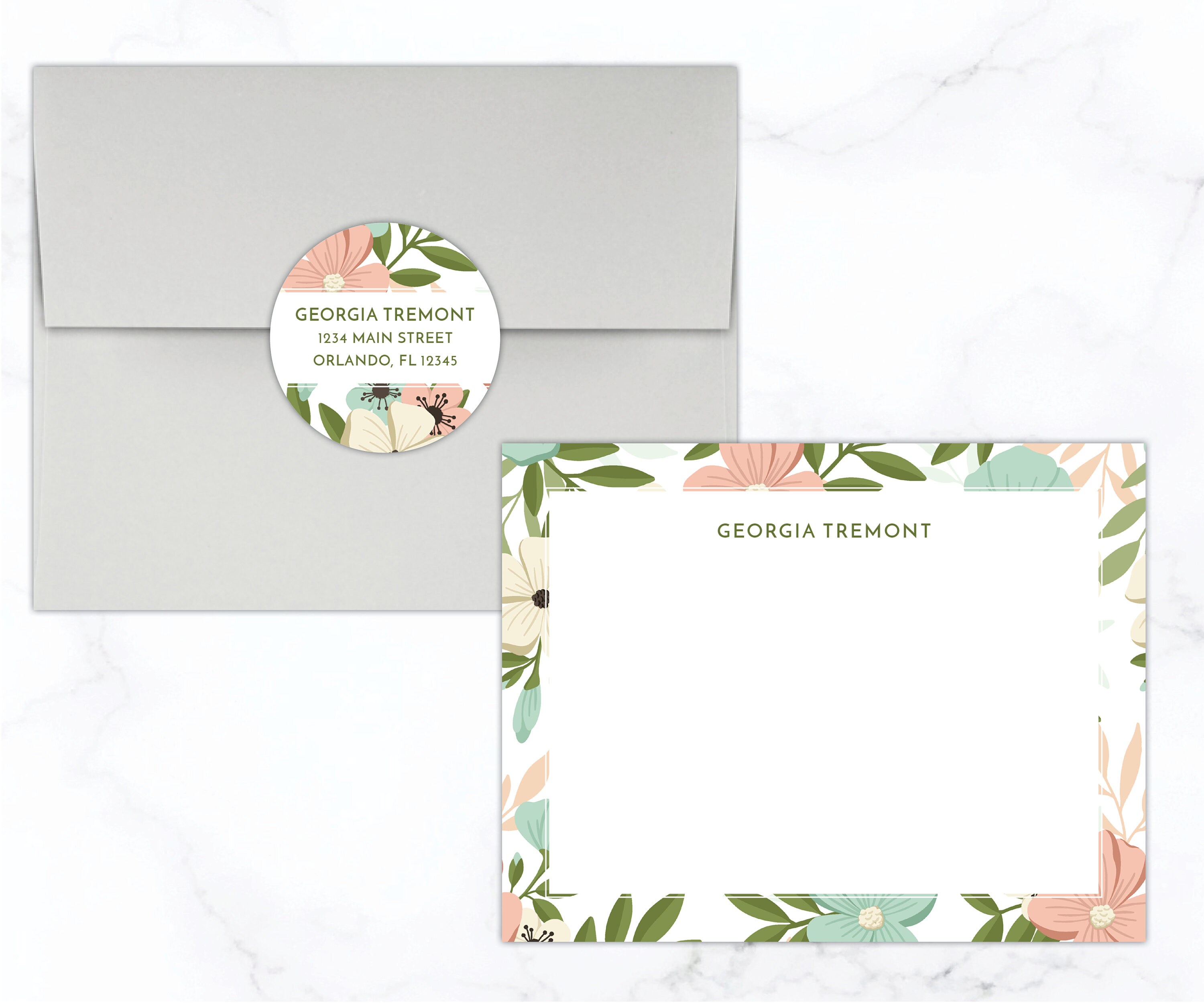 Floral Stationery Set Floral Stationary Floral Etsy