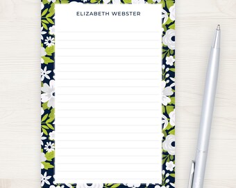 Floral Notepad | Personalized Notepad | 5.5x8.5 or 5x7 | Custom Stationery | Women's Stationary