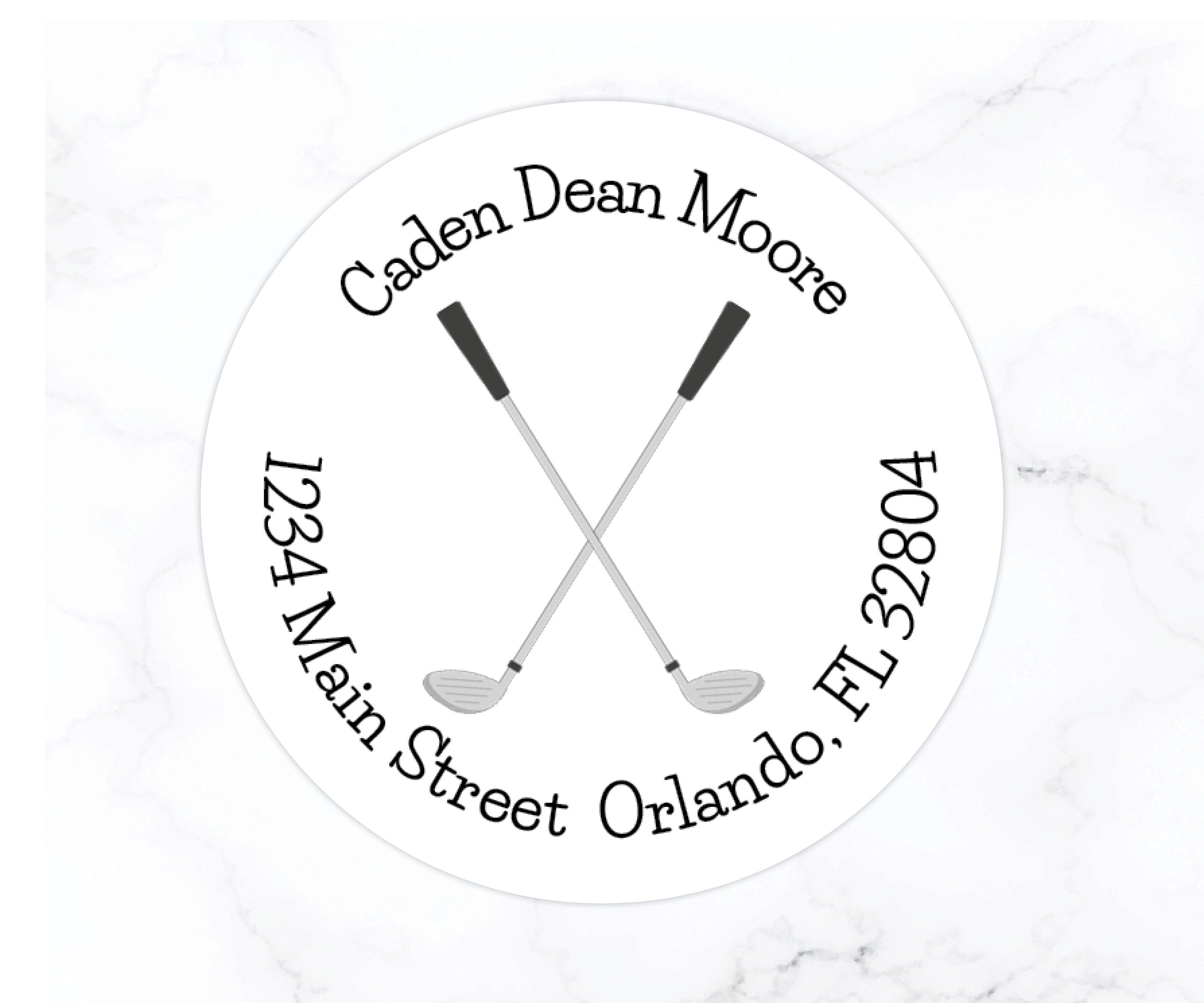 Round monogram address labels