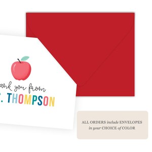 Personalized Teacher Note Cards | Teacher Stationery Set | Teacher Stationary | Teacher Thank You Cards Folding Note Card Note from Teacher image 3