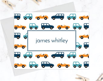 Car Stationery | Car Stationary | Car Folding Note Cards | Personalized Boys Stationary Stationery | Car Thank You Cards Thank You Notes