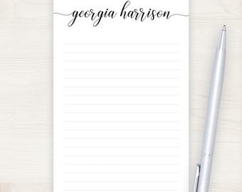 Personalized Notepad | 5x7 Notepad | 5.5x8.5 Notepad | Modern Calligraphy Notepad for Women | Personalized Stationery Gift Idea | 50 Sheet