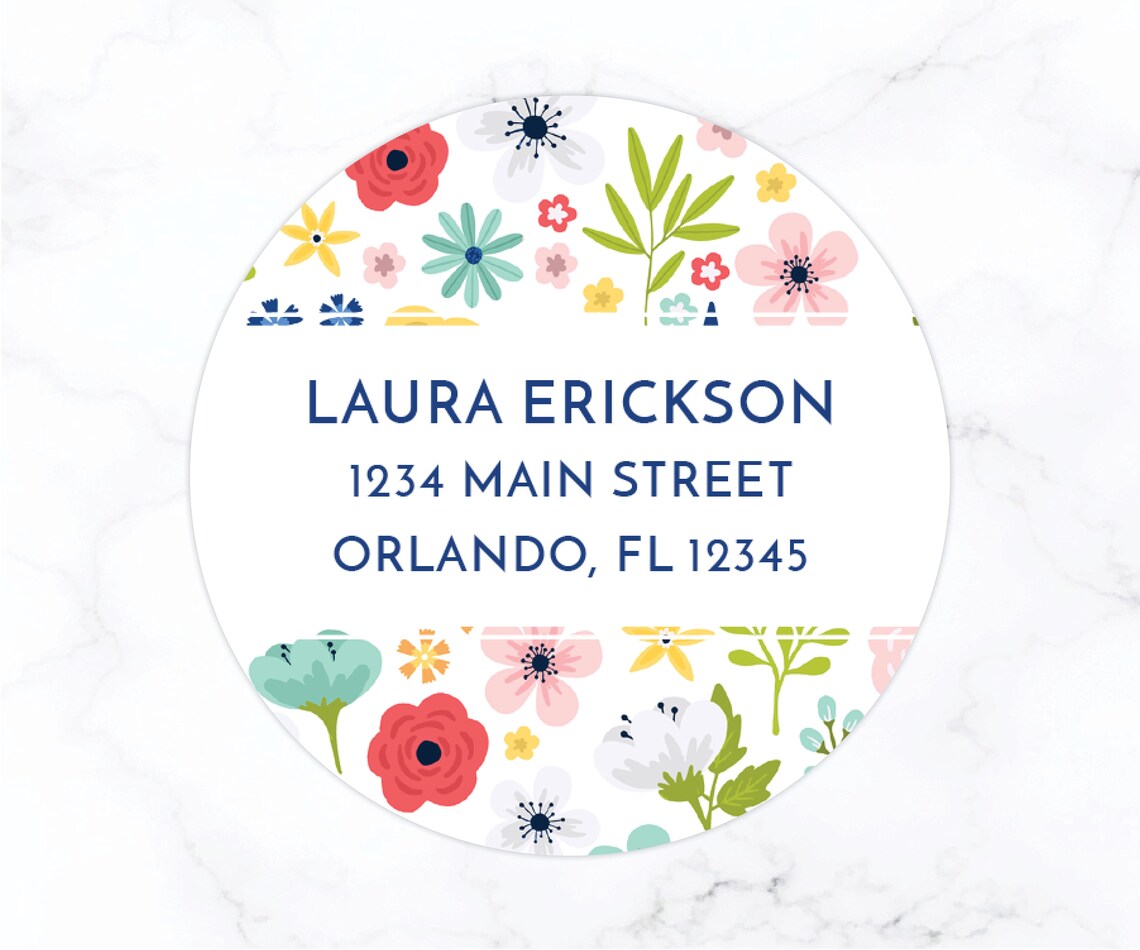 Round Return Address Label 2 2 Inch Round Address Etsy