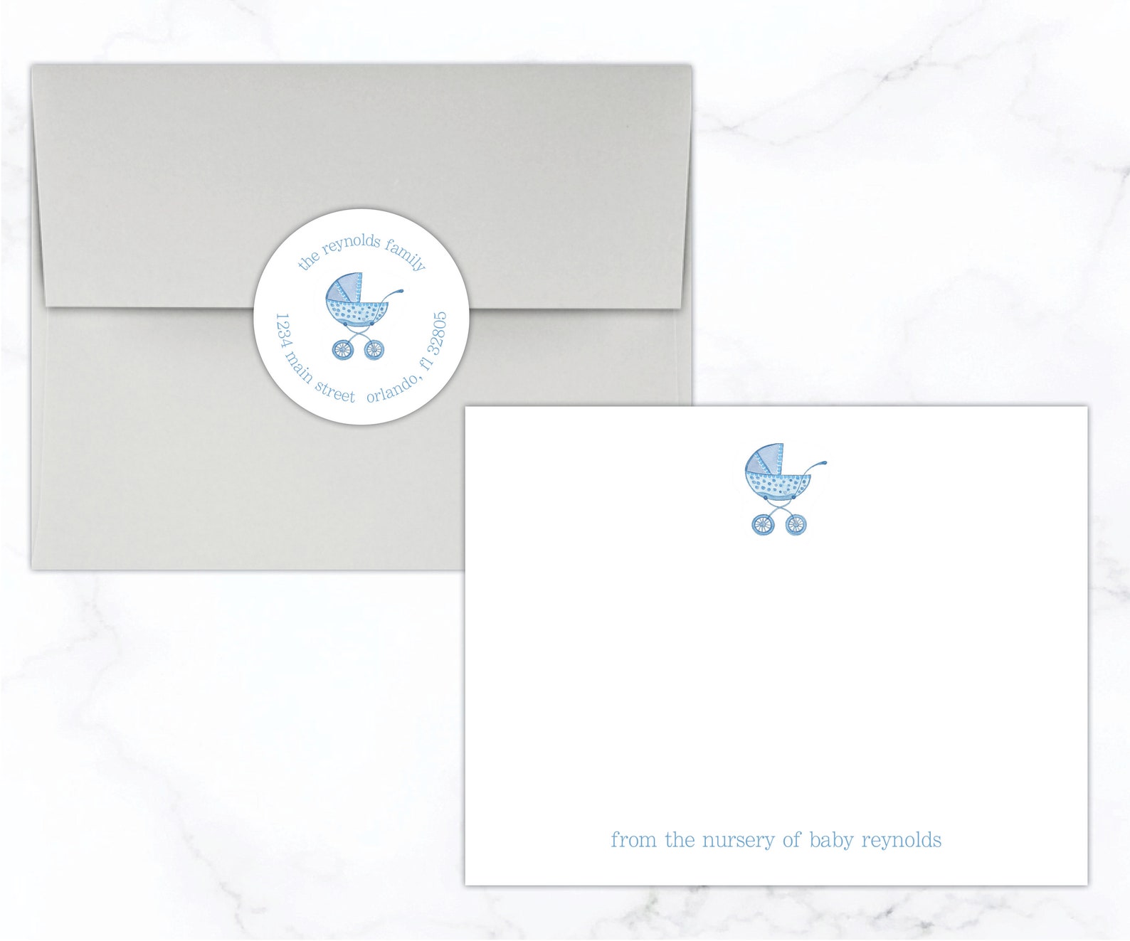 Baby Boy Stationery Set Baby Shower Personalized Thank You Etsy