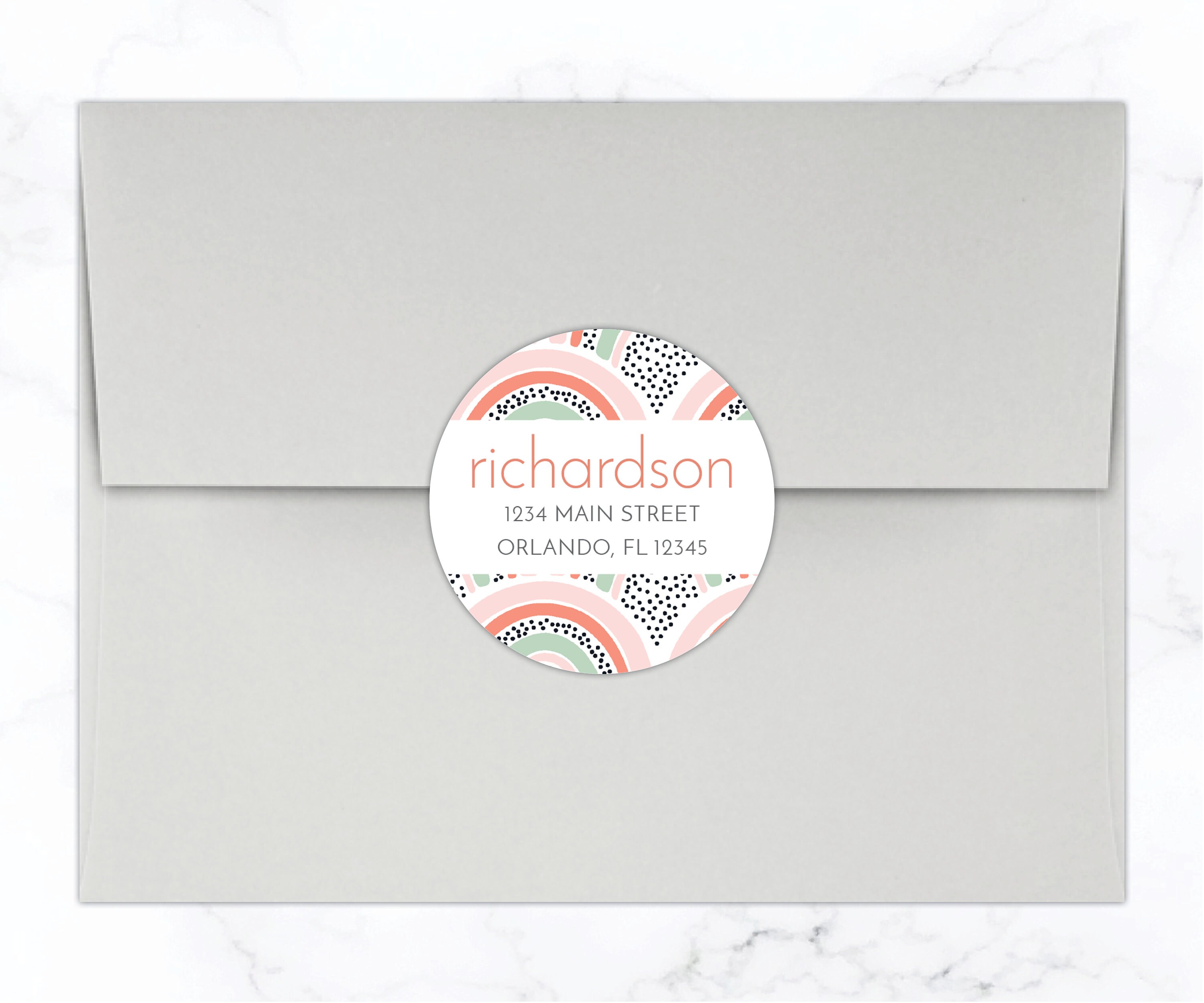 Art Deco Return Address Labels Round Address Label Stickers ...