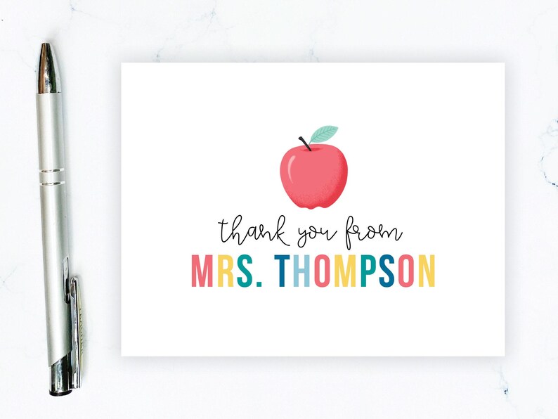 Personalized Teacher Note Cards | Teacher Stationery Set | Teacher Stationary | Teacher Thank You Cards Folding Note Card Note from Teacher image 8