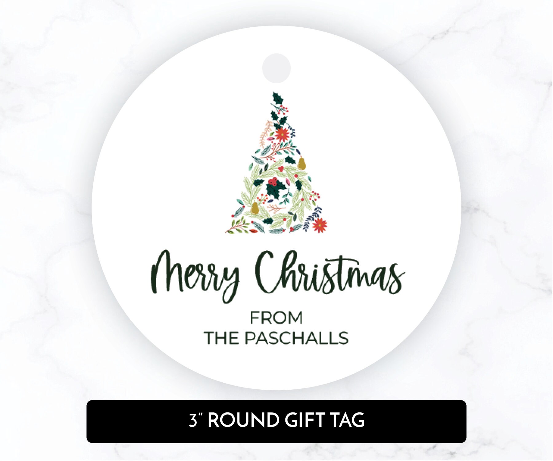 Personalized Christmas Gift Tag 3 Round Christmas Gift Tag Round Holiday Gift  Tag Gift Tags Circle Family Gift Wrapping Tag -  Israel