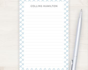 Personalized Notepad | 5x7 Notepad | 5.5x8.5 Notepad | Notepad for Women | Personalized Stationery Gift Idea | Preppy Geometric 50 Sheet