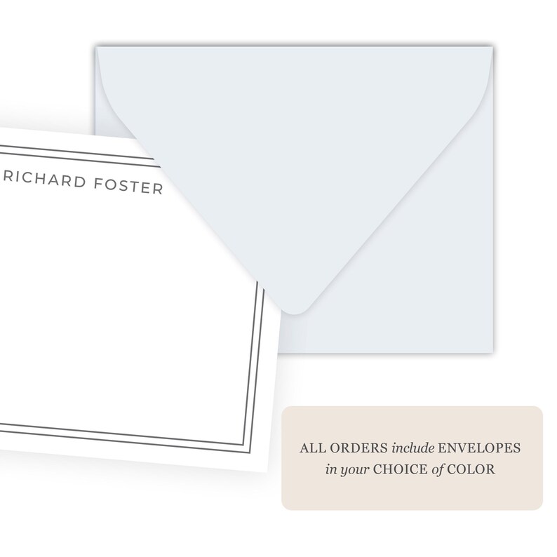 Personalized Flat Note Cards for Men | Graduation, Business Stationery ...