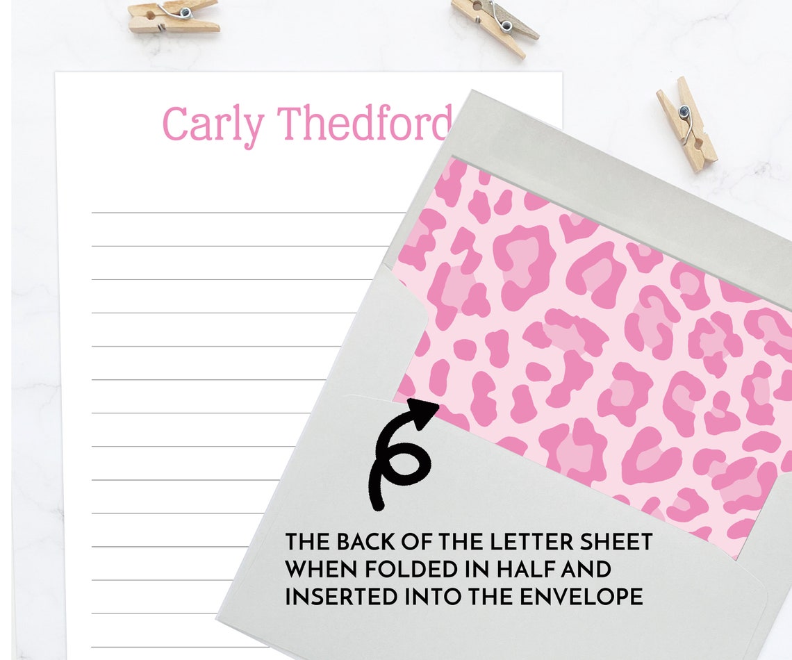 Kids Letter Writing Set Girls Lined Stationery Paper Pink | Etsy