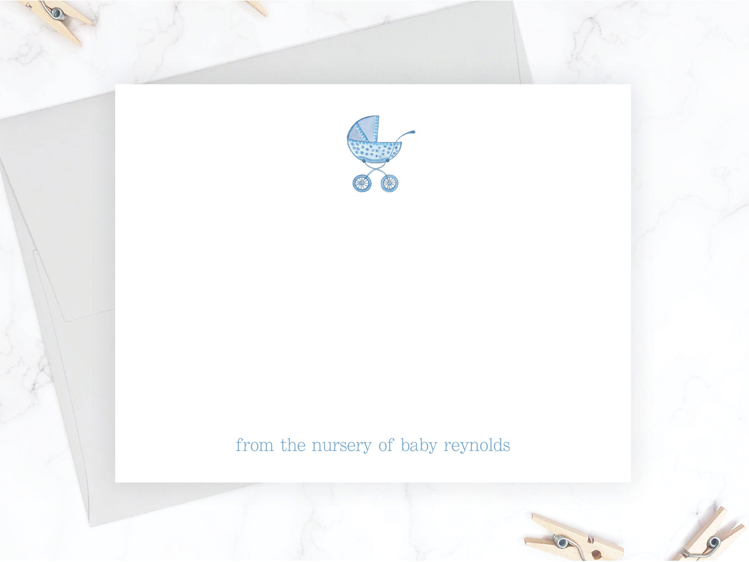 Baby Boy Stationery Set Baby Shower Personalized Thank You Etsy