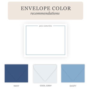 Men's Stationery Set | Mens Stationary Set | Personalized Men's Flat Note Cards for Boys | Graduate Graduation Business Thank You Cards image 4