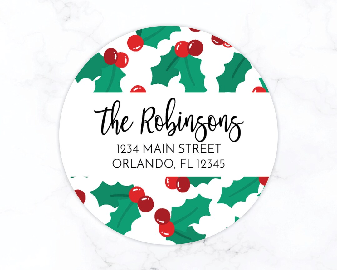 Christmas Return Address Label Stickers Personalized Holiday Return