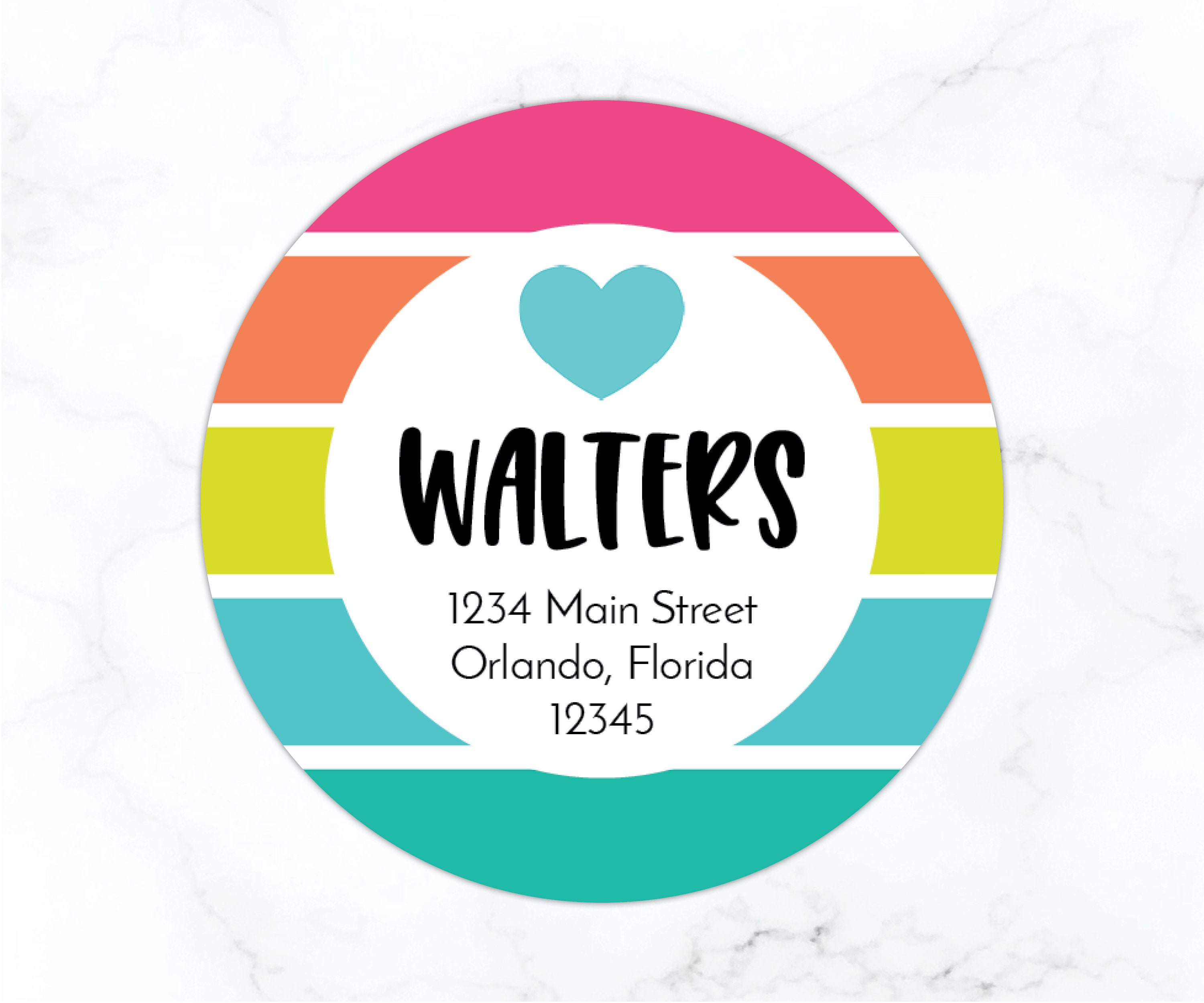 Colorful Round Return Address Labels 2 Round Address - Etsy