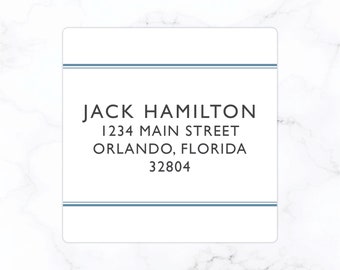 Men's Return Address Labels | Square Men's Address Labels | Men's Stationery Set| Men's Stationary Set | Matching Note Card Set Gift Idea