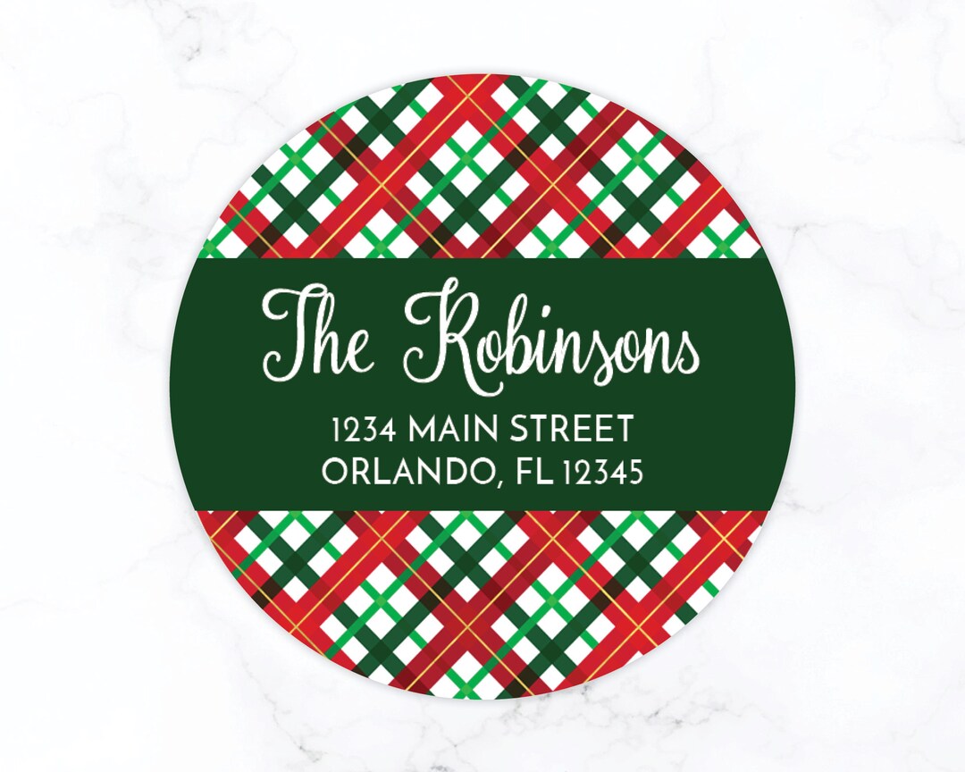 Christmas Return Address Label Stickers Personalized Holiday Etsy