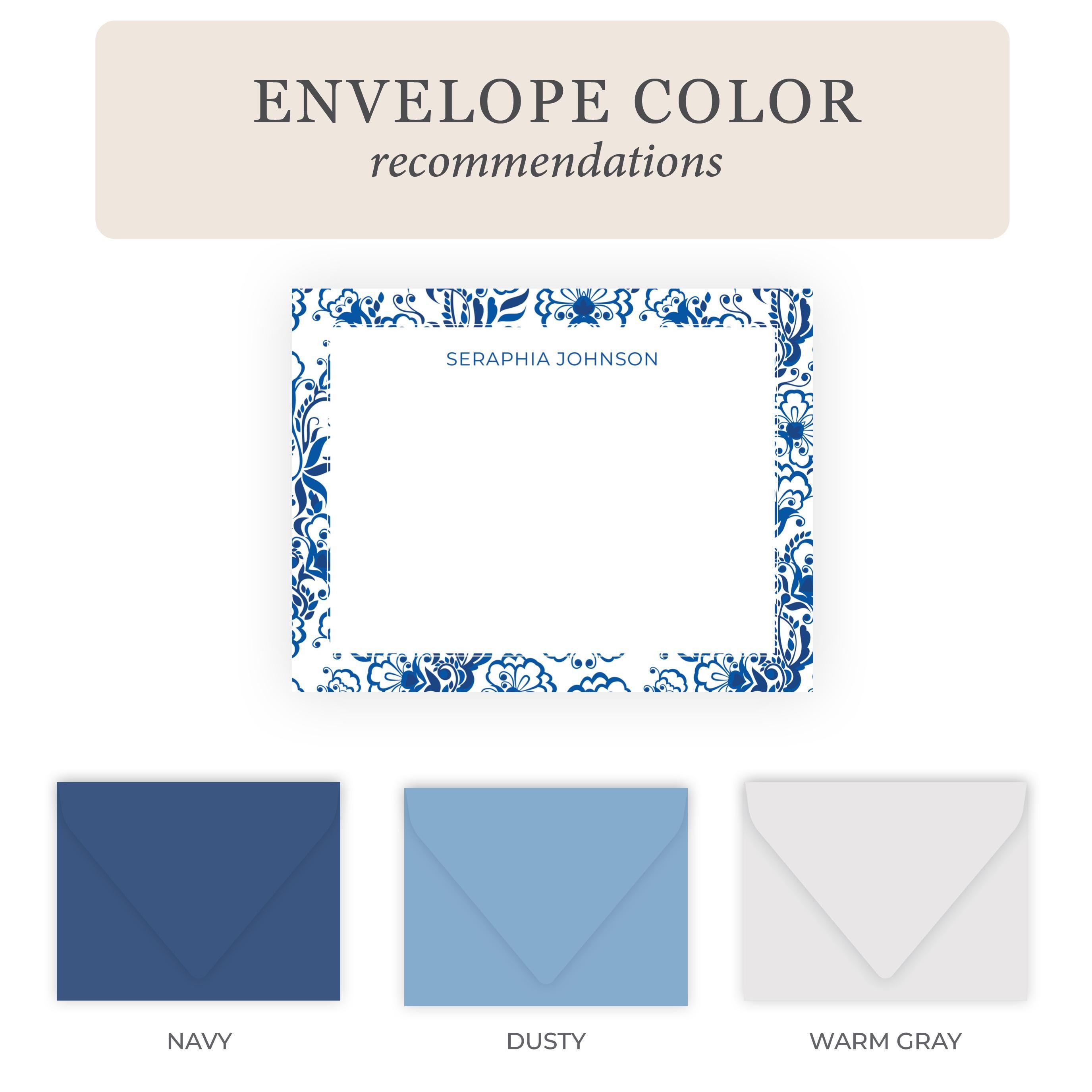Blue and White Floral Stationery Set | Personalized Women's Stationary ...