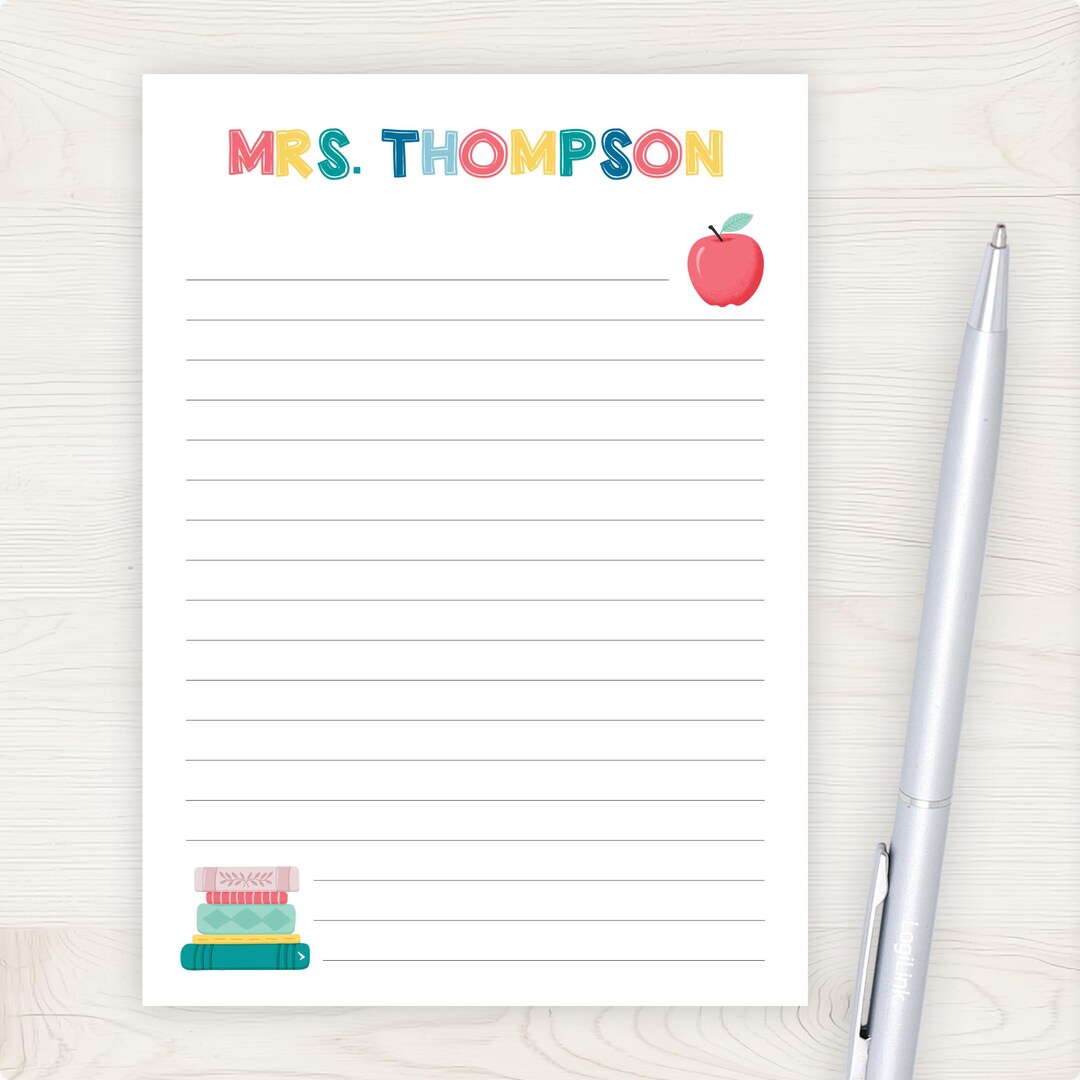 Personalized Teacher Notepad | Teacher Appreciation Gift Idea | Teacher ...