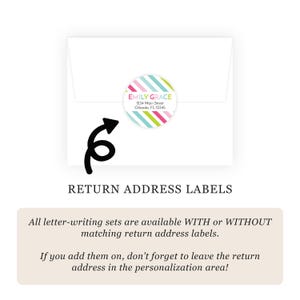 Kids Letter Writing Set | Girls Lined Stationery Paper Rainbow Stripe | Camp Letter Lined Stationary | Colorful Lined Pen Pal for Kids image 5