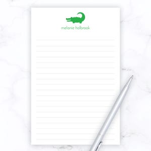 Personalized Notepad | 5x7 Notepad Gator | 5.5x8.5 Alligator Florida Notepad Women | Personalized Stationery Gift Idea Girls | 50 Sheet