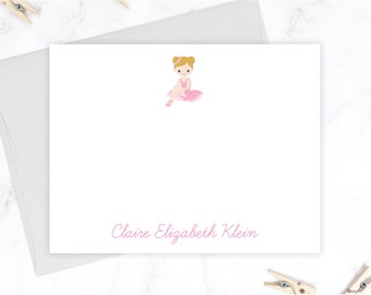 Ballerina Stationery Set | Ballerina Stationary Set | Ballet Personalized Note Card | Ballet Ballerina Thank You Card | Girls Stationary 134