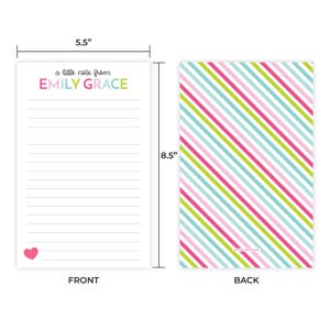 Kids Letter Writing Set | Girls Lined Stationery Paper Rainbow Stripe | Camp Letter Lined Stationary | Colorful Lined Pen Pal for Kids image 3