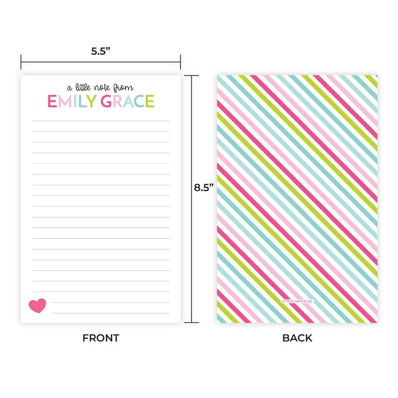 Kids Letter Writing Set | Girls Lined Stationery Paper Rainbow Stripe | Camp Letter Lined Stationary | Colorful Lined Pen Pal for Kids image 3