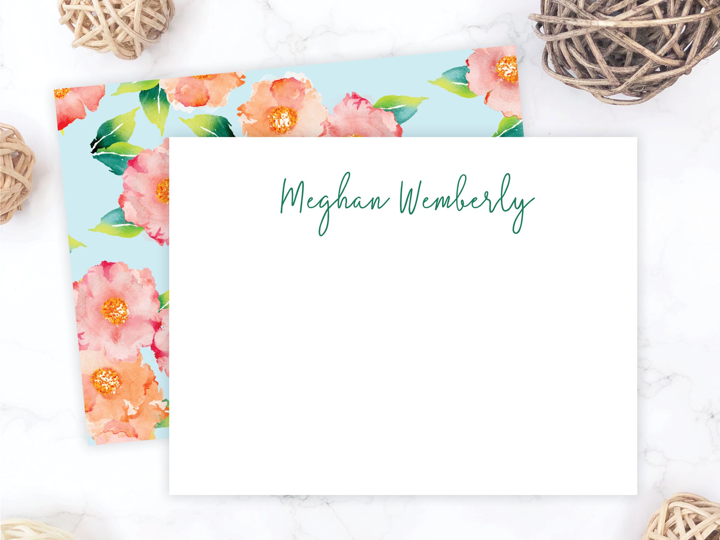Stationery Sketch flower stationery note cards DS04 Set of 10 ...