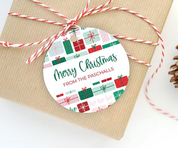 Personalized Christmas Gift Tag 3 Round Christmas Gift Tag Round Holiday Gift  Tag Gift Tags Circle Family Gift Wrapping Tag -  Israel