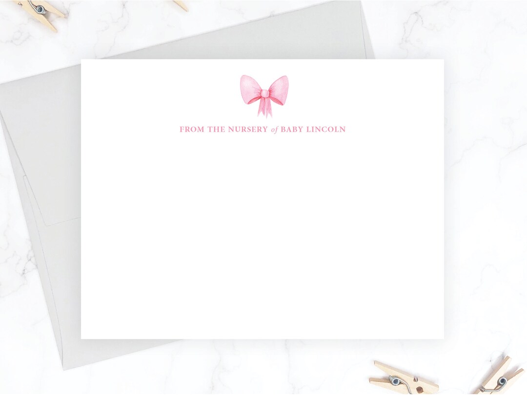 Pink Bow Baby Girl Stationery Set | Baby Girls Stationary Set ...