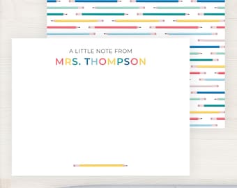 Teacher Note Card Set | Teacher Stationery | Personalized Teacher Stationary