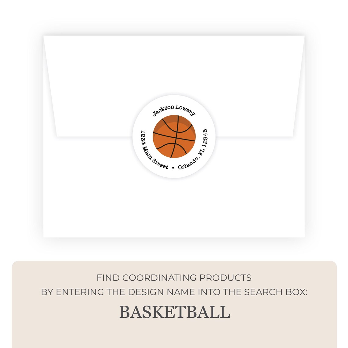 Basketball | Round Return Address Labels - Etsy