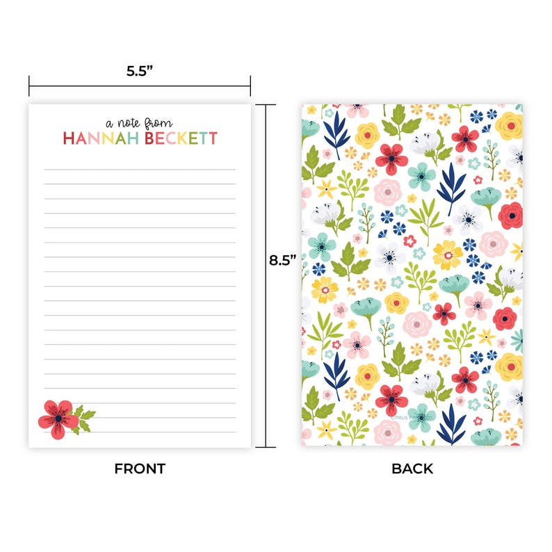 Kids Letter Writing Set | Girls Lined Stationery Paper Floral Print | Camp Letter Lined Stationary | Colorful Lined Pen Pal Set for Kids imagem 4