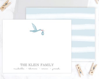 Baby Shower Thank You Cards | Gender Neutral Baby Stationery Set | Baby Stationary Gender Neutral Baby Thank You Notes Stork Watercolor 153