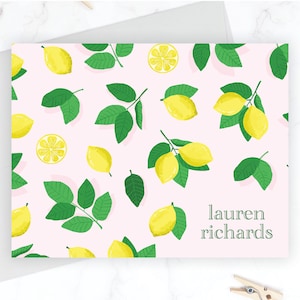 Lemon Folding Note Cards | Lemon Stationery Set | Lemon Stationary for Women | Personalized Stationary Note Cards | Gift Idea Mother&#39;s Day
