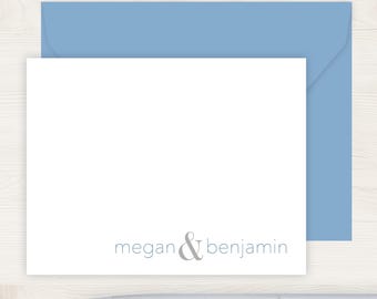 Minimalist Couple's Note Card Set | Simple Clean Couple Stationery Set | Wedding Engagement Stationary