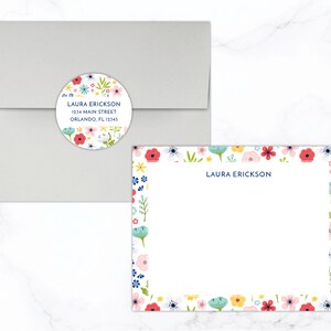Floral Personalized Note Cards | Floral Stationery Set | Personalized ...