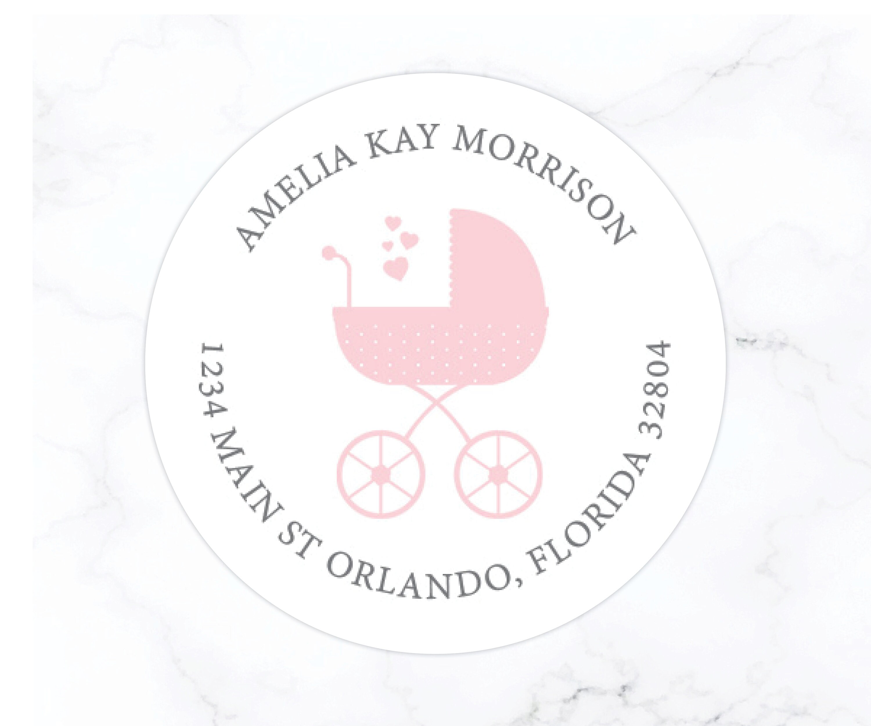 Baby Girl Round Return Address Labels 2 Round Glossy - Etsy
